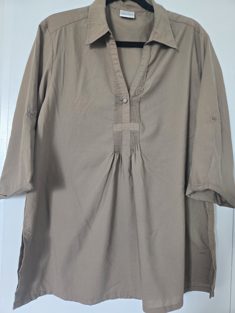 Christina Brown Button-Front Shirt